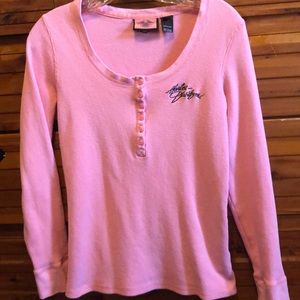 Harley Davidson Pink Thermal Pullover Lg